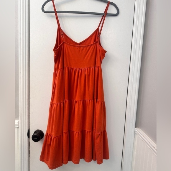 ZJCT ORANGE OMBRÉ MINI DRESS WITH POCKETS COTTON BLEND. SIZE M - Picture 9 of 12